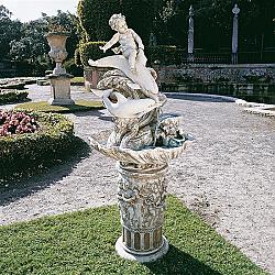 DESIGN TOSCANO KY21065 23 INCH YOUNG POSEIDON WITH DOLPHINS FOUNTAIN
