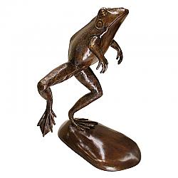 DESIGN TOSCANO AS22053 17 INCH GIANT LEAPING FROG STATUE - BRONZE