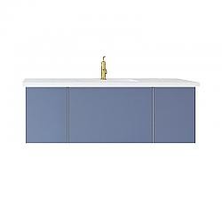 LAVIVA 313VTR-48NB-MW VITRI 48 INCH NAUTICAL BLUE CABINET WITH MATTE WHITE STONE SOLID SURFACE COUNTERTOP