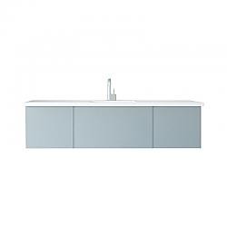 LAVIVA 313VTR-66FG-MW VITRI 66 INCH FOSSIL GREY CABINET WITH MATTE WHITE STONE SOLID SURFACE COUNTERTOP