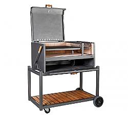 NUKE DELTA02 47 1/4 INCH ARGENTINIAN STYLE FREE-STANDING OUTDOOR GRILL - BLACK