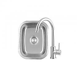 SUMMERSET SSNK-19U 18 3/4 INCH UNDERMOUNT SINK WITH 360 HOT OR COLD FAUCET - STAINLESS STEEL