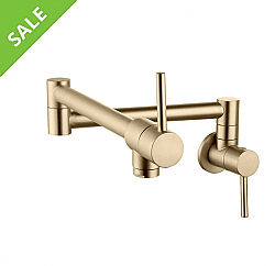 SALE! STYLISH K-145G WALL-MOUNT KITCHEN POT FILLER FAUCET IN BRUSHED GOLD