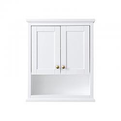 WYNDHAM COLLECTION WCV2323WCWG AVERY 25 INCH OVER-THE-TOILET BATHROOM WALL-MOUNTED STORAGE CABINET IN WHITE WITH BRUSHED GOLD TRIM