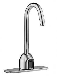 SLOAN 3315170BT OPTIMA 10 1/4 INCH BELOW DECK MANUAL MIXING VALVE BATTERY POWERED GOOSENECK BODY FAUCET WITH LAMINAR SPRAY - POLISHED CHROME