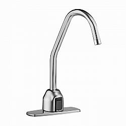 SLOAN 3315177BT OPTIMA 12 1/4 INCH BELOW DECK MANUAL MIXING VALVE BATTERY POWERED GOOSENECK BODY FAUCET WITH LAMINAR SPRAY AND SURGICAL BEND SPOUT - POLISHED CHROME