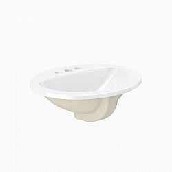 SLOAN 3873002T 20 INCH VITREOUS CHINA DROP-IN BATHROOM SINK WITH CARBON OFFSET - WHITE