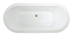 VANITY ART VA6836 67 1/4 INCH FREESTANDING ACRYLIC SOAKING BATHTUB WITH ROUND OVERFLOW AND POP-UP DRAIN - WHITE
