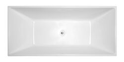 VANITY ART VA6813-L 66 7/8 INCH FREESTANDING ACRYLIC SOAKING BATHTUB WITH POP-UP DRAIN - WHITE