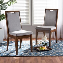 BAXTON STUDIO RH2082C-DC-2PK OCTAVIA 17 3/4 INCH MODERN AND CONTEMPORARY FABRIC UPHOLSTERED AND WOOD 2-PIECE DINING CHAIR SET