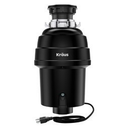 KRAUS KWD100-100MBL WASTEGUARD 1 HP CONTINUOUS FEED GARBAGE DISPOSAL WITH ULTRA-QUIET MOTOR FOR KITCHEN SINKS WITH POWER CORD AND FLANGE INCLUDED