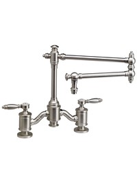 WATERSTONE FAUCETS 6100-18 TOWSON BRIDGE FAUCET WITH 18 INCH ARTICULATED SPOUT WITH LEVER HANDLES