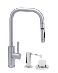 WATERSTONE FAUCETS 10310-3 FULTON 16 1/8 INCH MODERN TOGGLE SPRAYER PLP PULLDOWN FAUCET WITH SOAP DISPENSER AND AIR SWITCH