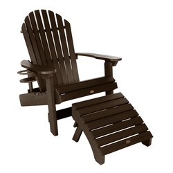 HIGHWOOD USA AD-KITKING3 38 3/4 INCH ONE KING HAMILTON FOLDING AND RECLINING ADIRONDACK CHAIR WITH 1 FOLDING OTTOMAN AND 1 CUP HOLDER