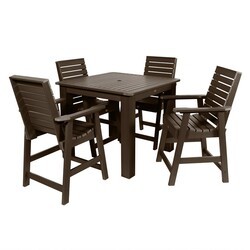HIGHWOOD USA AD-CNW44 WEATHERLY 5 PIECES SQUARE COUNTER DINING SET