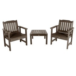 HIGHWOOD USA AD-KITCHGL2 TWO LEHIGH GARDEN CHAIRS WITH 1 SQUARE SIDE TABLE