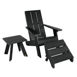 HIGHWOOD USA AD-KITCHRAD03 ONE ITALICA MODERN ADIRONDACK CHAIR WITH 1 ITALICA MODERN SIDE TABLE AND 1 FOLDING OTTOMAN