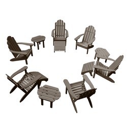 HIGHWOOD USA AD-KITCLAS7 SIX CLASSIC WESTPORT ADIRONDACK CHAIRS, 3 CLASSIC WESTPORT SIDE TABLES AND 3 OTTOMANS