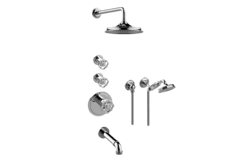 GRAFF GT3.N22SH-C18E0 VINTAGE THERMOSTATIC SHOWER SYSTEM - TUB AND SHOWER WITH HANDSHOWER (ROUGH AND TRIM)