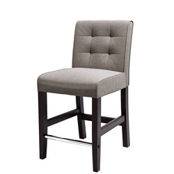 CORLIVING DAD-424-B ANTONIO 19 INCH FABRIC TUFTED COUNTER HEIGHT BARSTOOL - BROWN