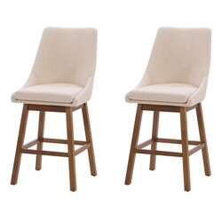 CORLIVING DBT-20-B BOSTON 19 INCH FORMED BACK FABRIC BARSTOOL, SET OF TWO