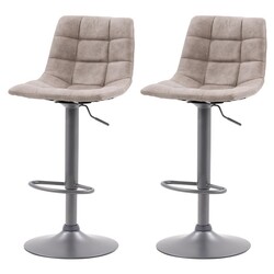 CORLIVING DPU-83-B PALMER 16 INCH ADJUSTABLE SQUARE TUFTED BARSTOOL, SET OF TWO
