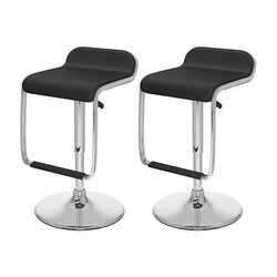 CORLIVING DPV-26-B 16 INCH ADJUSTABLE BARSTOOL WITH FOOTREST, SET OF TWO