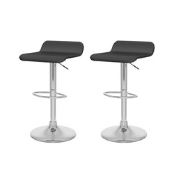 CORLIVING DPV-28-B 16 INCH ADJUSTABLE LOW BACK CURVED BARSTOOL, SET OF TWO