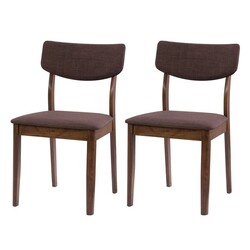 CORLIVING DSW-300-C BRANSON 19 INCH DINING CHAIR WITH TWEED CUSHION, SET OF TWO - BROWN