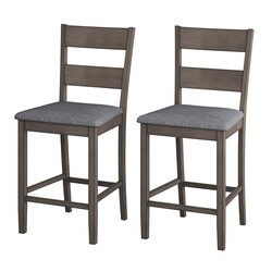 CORLIVING DTS-200-B TUSCANY 18 INCH COUNTER HEIGHT DINING CHAIR, SET OF TWO - WASHED GREY