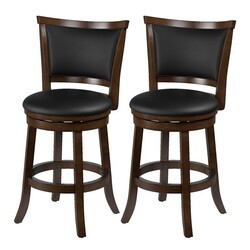 CORLIVING DWG-14-B WOODGROVE 20 INCH COUNTER HEIGHT WOOD BARSTOOLS, SET OF TWO