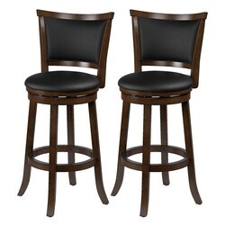 CORLIVING DWG-19-B WOODGROVE 20 INCH BAR HEIGHT WOOD BARSTOOLS, SET OF TWO