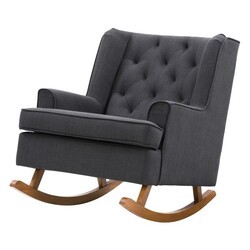 CORLIVING LBT-60-R BOSTON 29 INCH TUFTED POLYESTER ROCKING CHAIR
