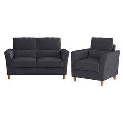 CORLIVING LGA-20-Z1 GEORGIA UPHOLSTERED LOVESEAT SOFA AND ACCENT CHAIR SET, 2 PIECES