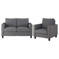 CORLIVING LGA-30-Z1 GEORGIA POLYESTER LOVESEAT SOFA AND ACCENT CHAIR SET, 2 PIECES