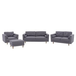 CORLIVING LGA-40-Z1 MULBERRY POLYESTER UPHOLSTERED MODERN SOFA, LOVESEAT AND ACCENT CHAIR SET, 4 PIECES