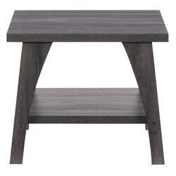 CORLIVING LHW-720-E HOLLYWOOD 24 INCH SIDE TABLE WITH LOWER SHELF - DARK GREY
