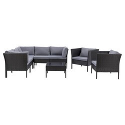 CORLIVING PRK-60-Z2 PARKSVILLE L-SHAPED PATIO SECTIONAL SET WITH 2 CHAIRS, 8 PIECES