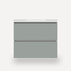 ROBERN 36279200NB00002 CARTESIAN 36 INCH TWO DRAWER DECORATIVE GLASS VANITY IN MATTE GRAY WITH ENGINEERED STONE VANITY TOP IN QUARTZ WHITE