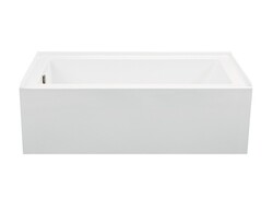 RELIANCE R6030AISCW-LH 59 1/2 INCH INTEGRAL SKIRTED LEFT HAND END DRAIN WHIRLPOOL BATHTUB WITH ABOVE FLOOR ROUGH