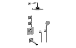 GRAFF GP3.M22SH-LM47E0 FINEZZA UNO THERMOSTATIC SHOWER SYSTEM TUB AND SHOWER WITH HANDSHOWER (ROUGH AND TRIM)