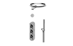 GRAFF GL3.029WT-LM58E0 SENTO THERMOSTATIC SET WITH AMETIS RING, HANDSHOWER AND DIVERTER VALVE (ROUGH AND TRIM)