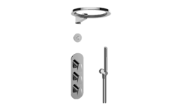 GRAFF GL3.029WT-LM59E0 SENTO THERMOSTATIC SET WITH AMETIS RING, HANDSHOWER AND DIVERTER VALVE (ROUGH AND TRIM)
