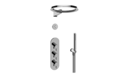 GRAFF GL3.029WT-LM46E0 TERRA THERMOSTATIC SET WITH AMETIS RING, HANDSHOWER AND DIVERTER VALVE (ROUGH AND TRIM)