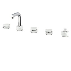 AQUABRASS ABFBUR06BC MARMO 7 INCH DECKMOUNT TUB FILLER WITH DIVERTER AND HANDSHOWER - WHITE
