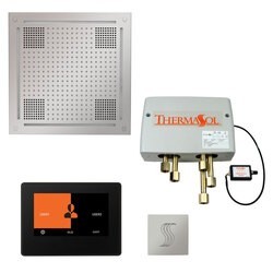 THERMASOL TWPH7S THERMATOUCH 18 INCH HYDROVIVE SQUARE RAINHEAD WITH DIGITAL SHOWER VALVE AND STEAMHEAD