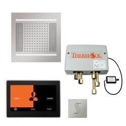 THERMASOL TWPH1410US THERMATOUCH 14 INCH HYDROVIVE SQUARE RAINHEAD WITH DIGITAL SHOWER VALVE AND STEAM HEAD