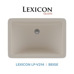 LEXICON QUARTZ V214 21 INCH QUARTZ COMPOSITE RECTANGLE SINGLE BOWL VANITY SINK