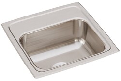 ELKAY BLR15600 LUSTERTONE CLASSIC 15 INCH X 6 1/8 INCH SINGLE BOWL DROP-IN STAINLESS STEEL BAR SINK - LUSTROUS SATIN