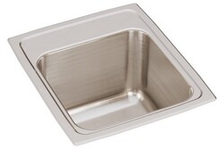 ELKAY DLR1517100 LUSTERTONE CLASSIC 15 INCH SINGLE BOWL DROP-IN STAINLESS STEEL KITCHEN SINK - LUSTROUS SATIN